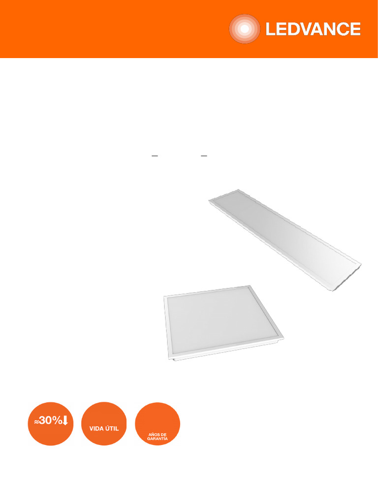 Luminaria LED Panel Value 36W 3600lm | PDF | Electricidad | Ligero