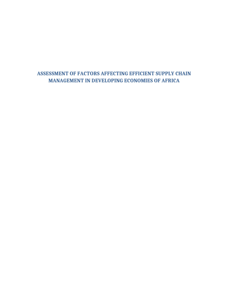 Factors Influencing Supply Chain Efficiency in Africa | PDF | Supply ...