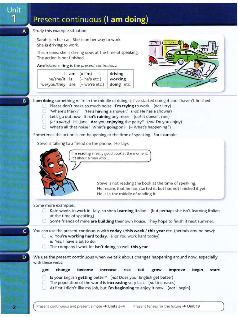 Cambridge - Present Continuous | PDF