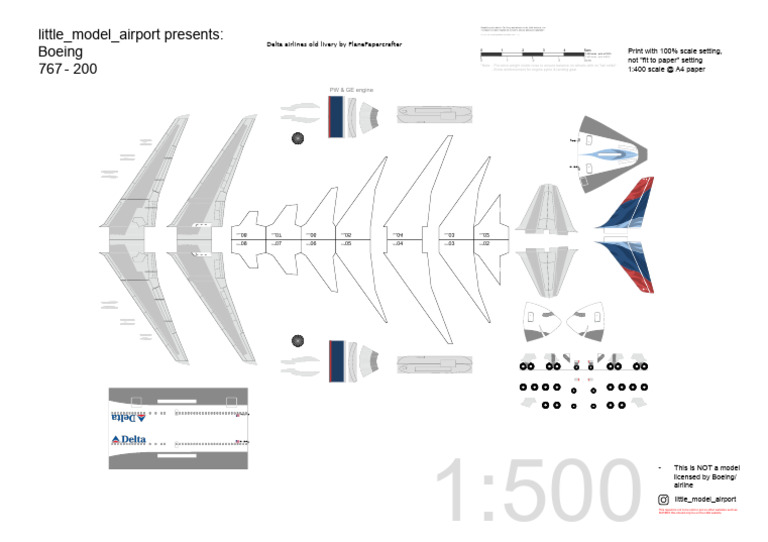 Boeing 767 Model Print Instructions | PDF | Aerospace Companies Of The ...