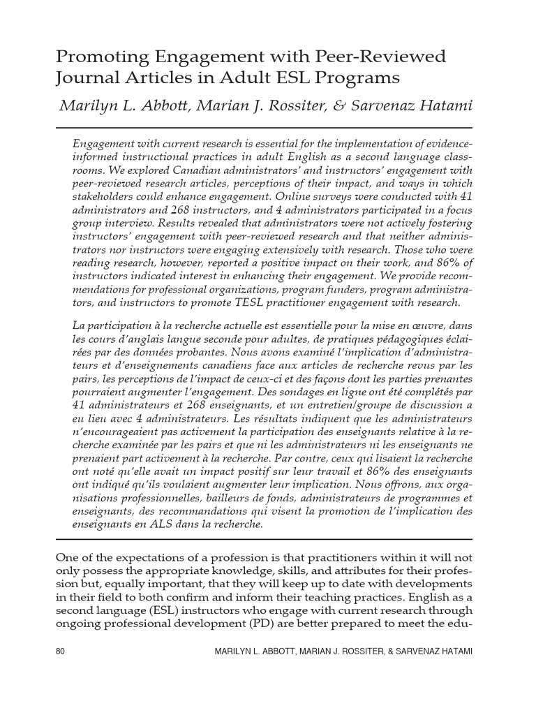 tesl.v33i1.1228 | PDF | English As A Second Or Foreign Language | Teachers