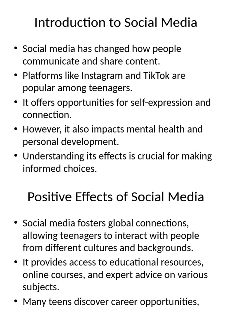 Effects of Social Media on Teens | PDF | Social Media | Popular Culture ...