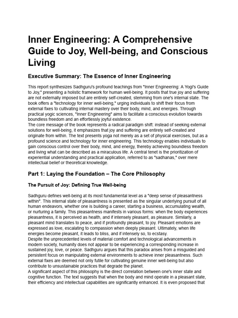 Inner Engineering for Joy and Well-being | PDF | Well Being | Mind
