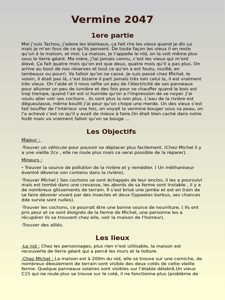 Aventures post-apocalyptiques en 2047 | PDF | Cochon