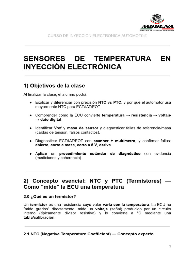Clase 10 – Sensores de Temperatura | PDF | Turbocompresor | Resistor