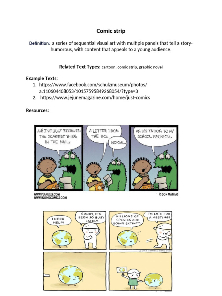 Comic Strip Info Table | PDF | Comics | Satire