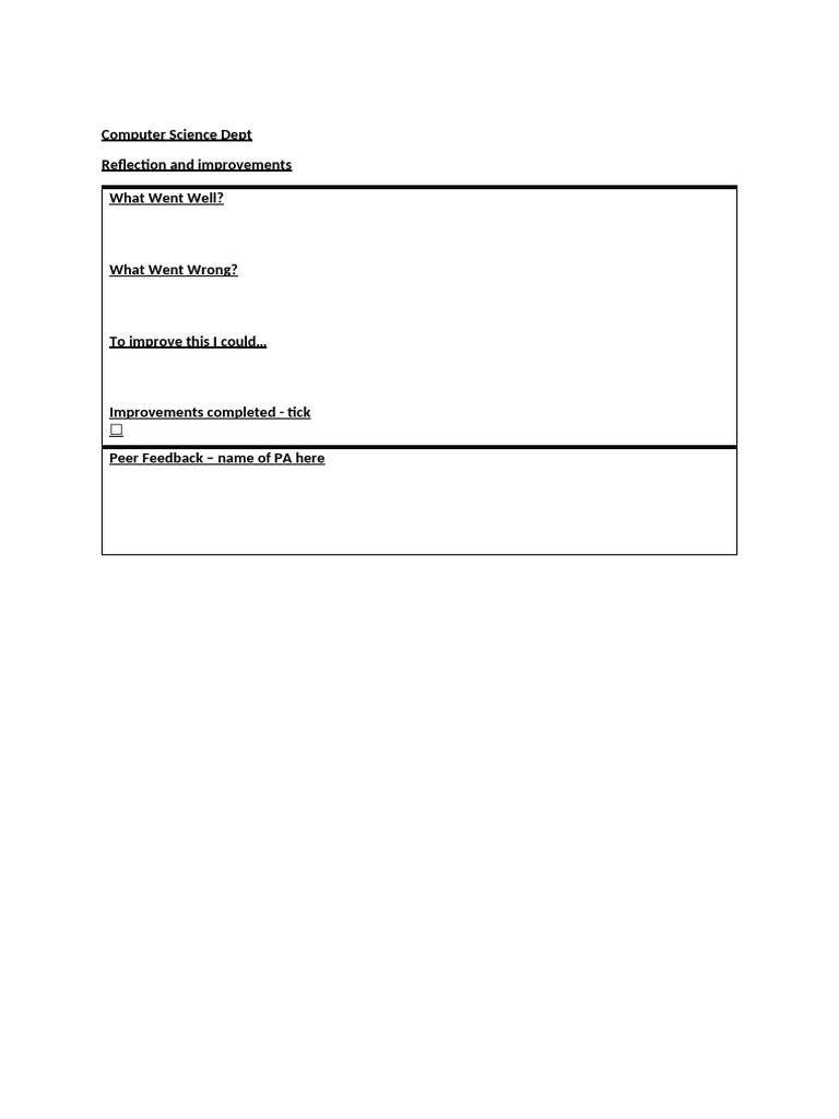 Reflection Document | PDF