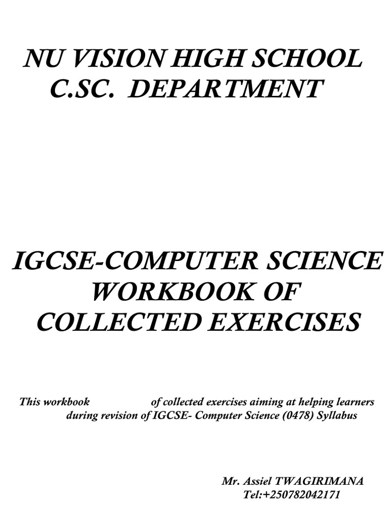IGCSE Computer Science Workbook 2024 | PDF | Central Processing Unit ...