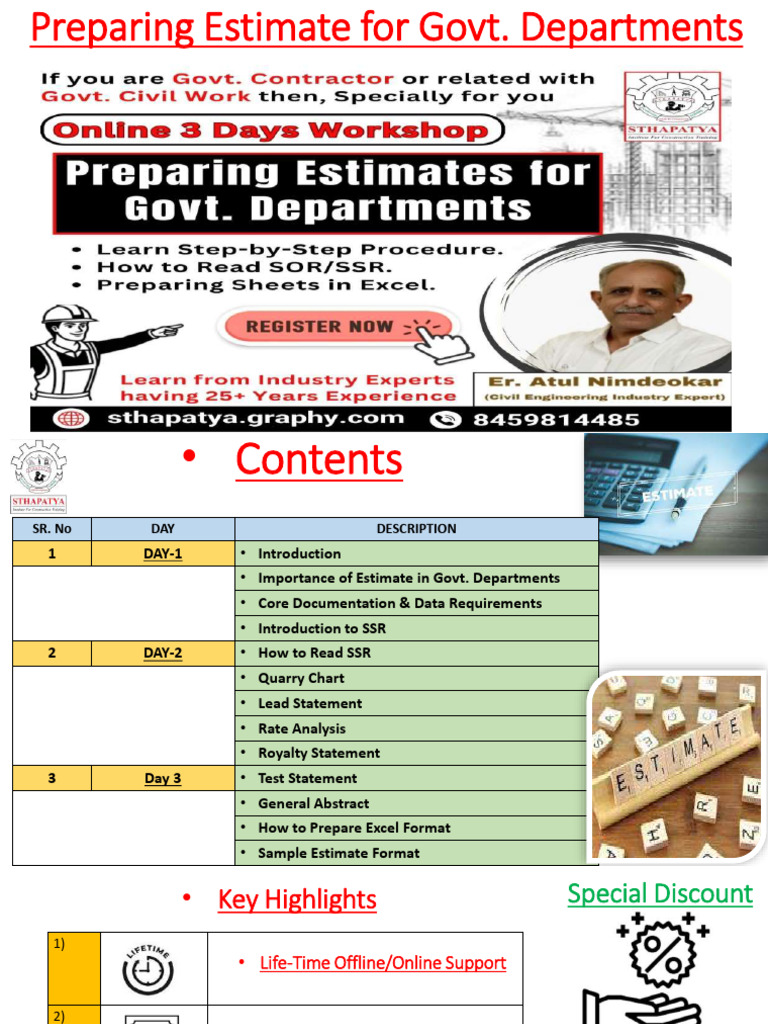 Preparing Estimate for Govt Departments Ppt (1) | PDF