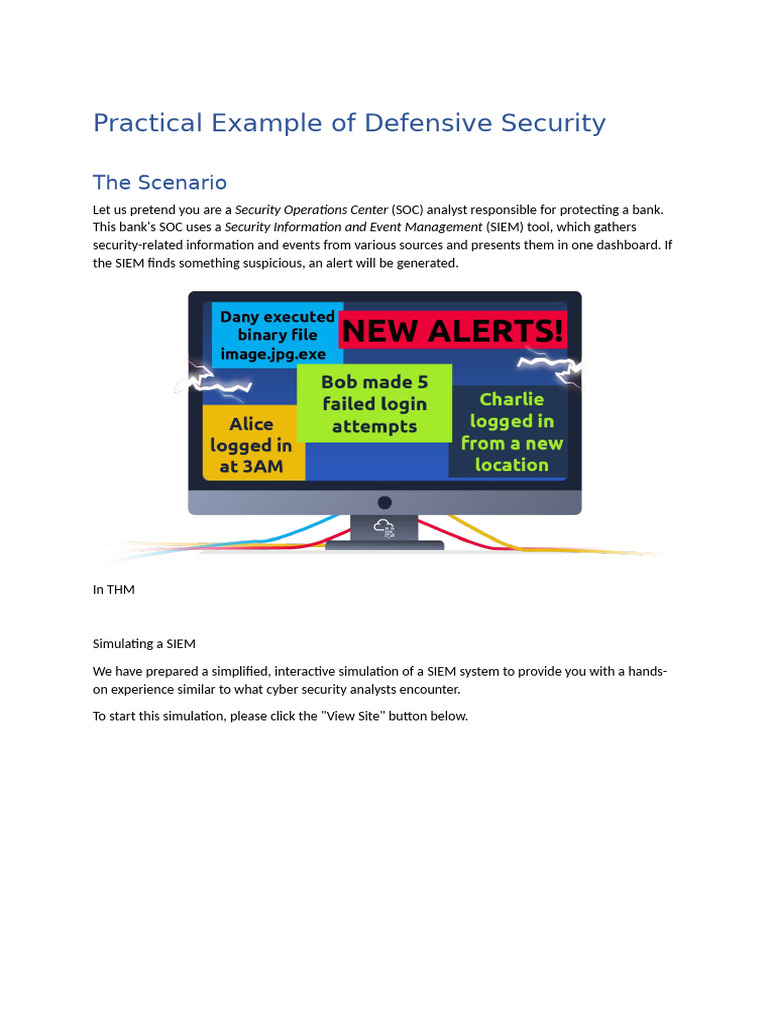 Defensive Security: SIEM Simulation Guide | PDF