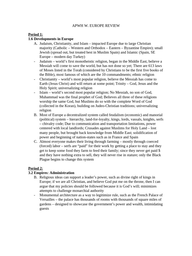 Western Europe APWH Review Guide | PDF | British Empire | European ...