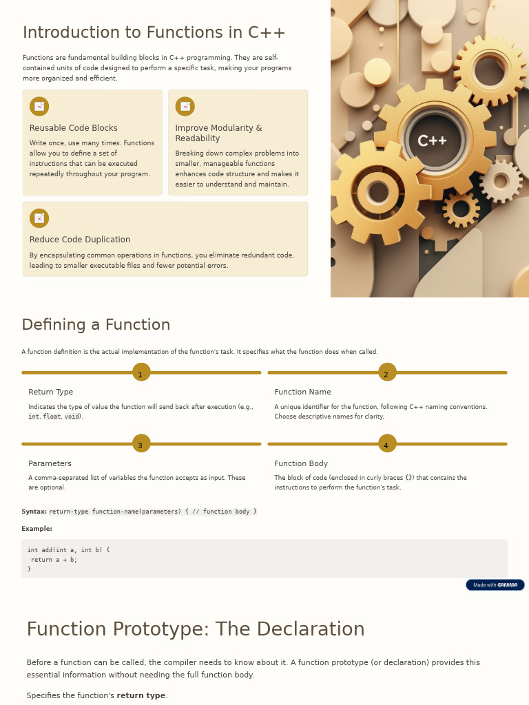 Functions in C++: A Comprehensive Guide | PDF | Parameter (Computer ...