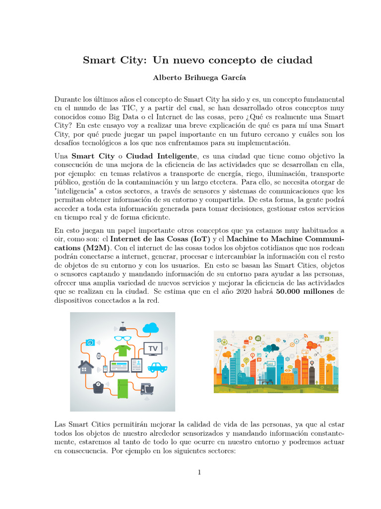 Smart Cities: Futuro y Desafíos Tecnológicos | PDF | Internet de las ...