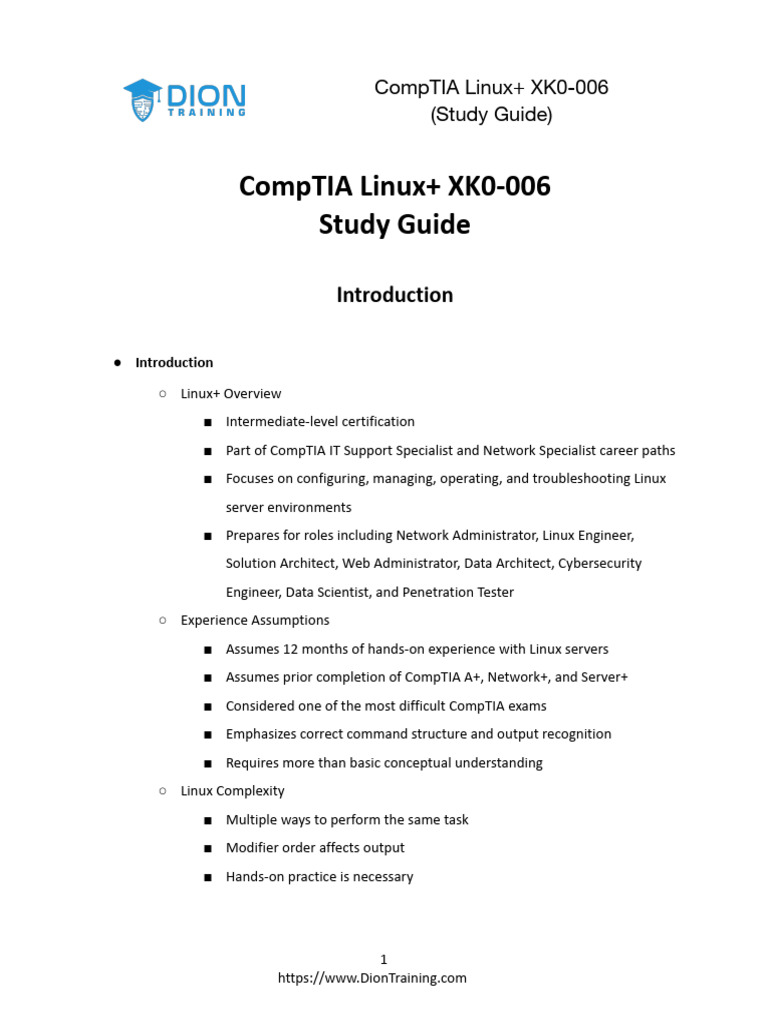 CompTIA Linux+ XK0-006 Study Guide | PDF | 64 Bit Computing