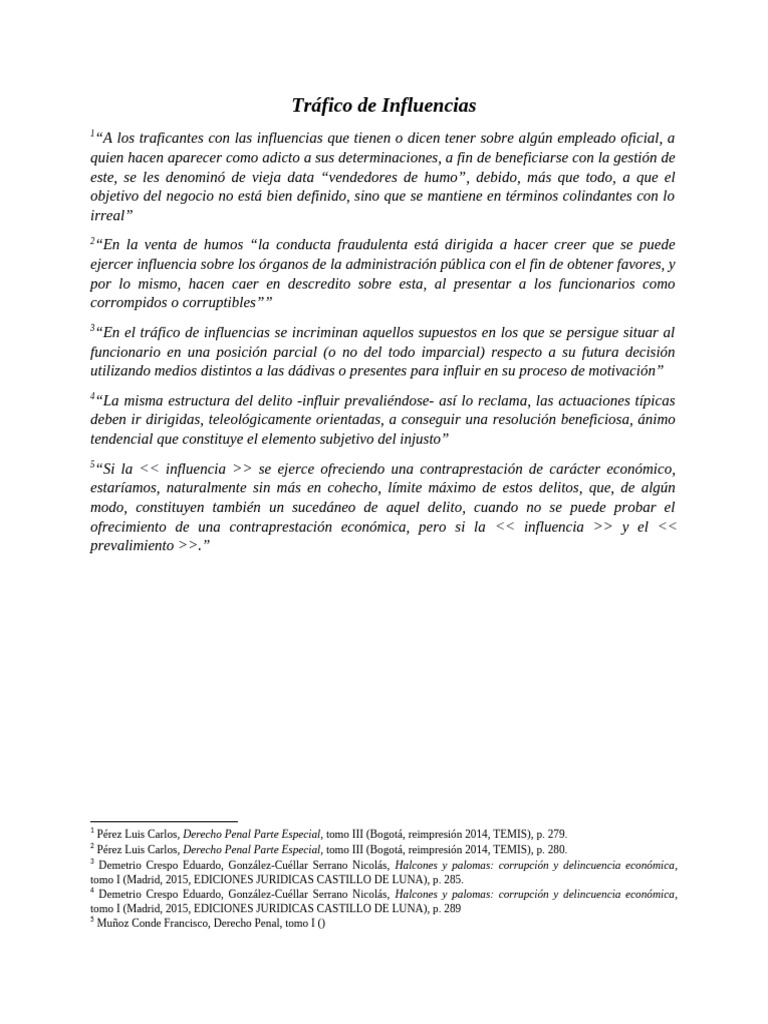 Tráfico de Influencias y Enriquecimiento Ilícito | PDF | Derecho penal ...