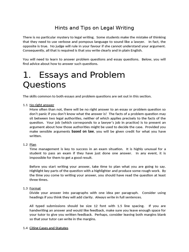 Legal Writing Tips for Students | PDF | Essays