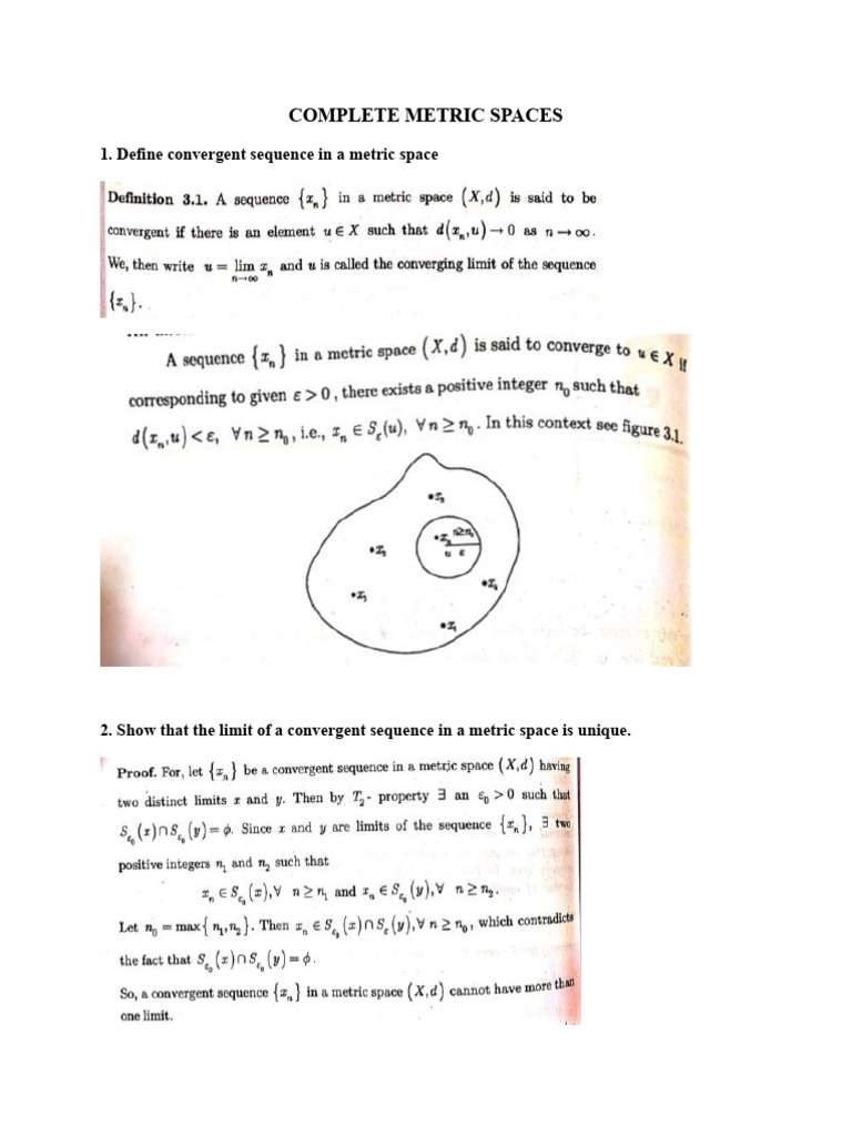 Understanding Complete Metric Spaces | PDF