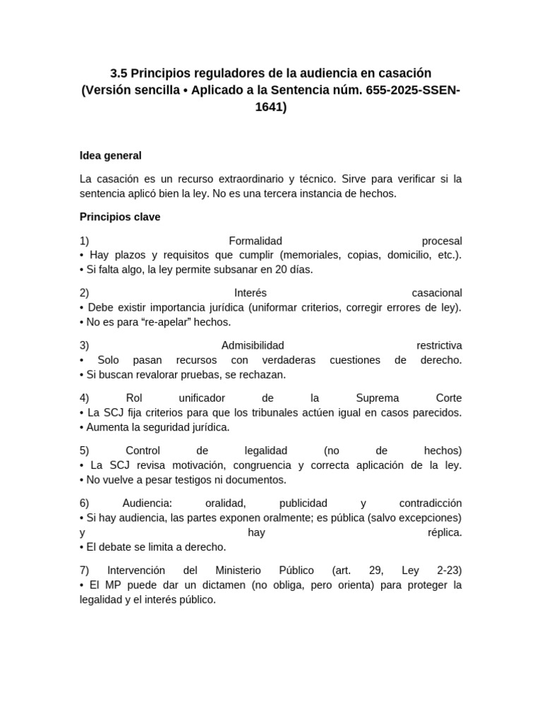 Principios de Audiencia en Casación | PDF | Justicia | Crimen y violencia
