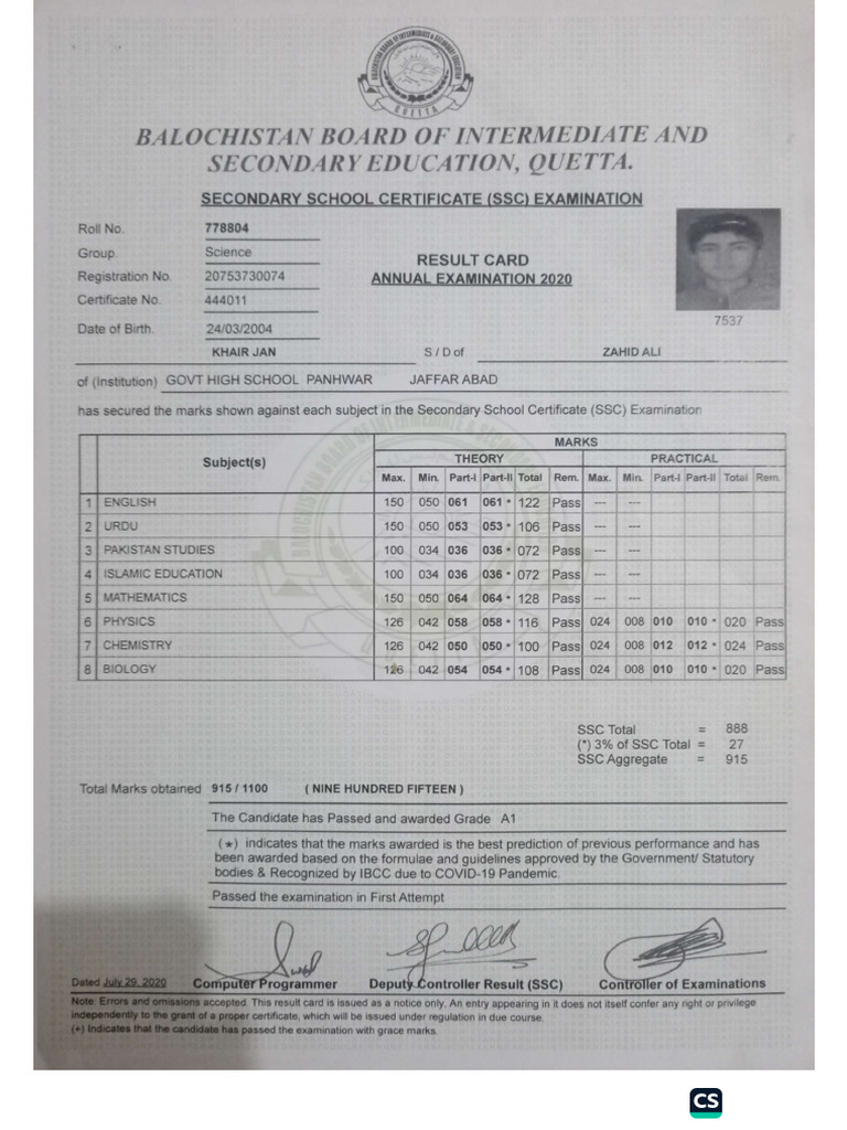 Matric | PDF