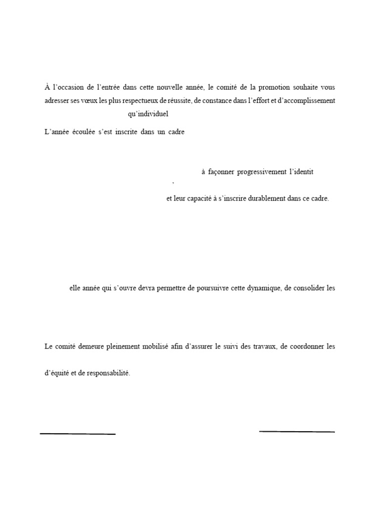 Vœux de Nouvel An pour la Promotion Nyll Firmin Calixte | PDF