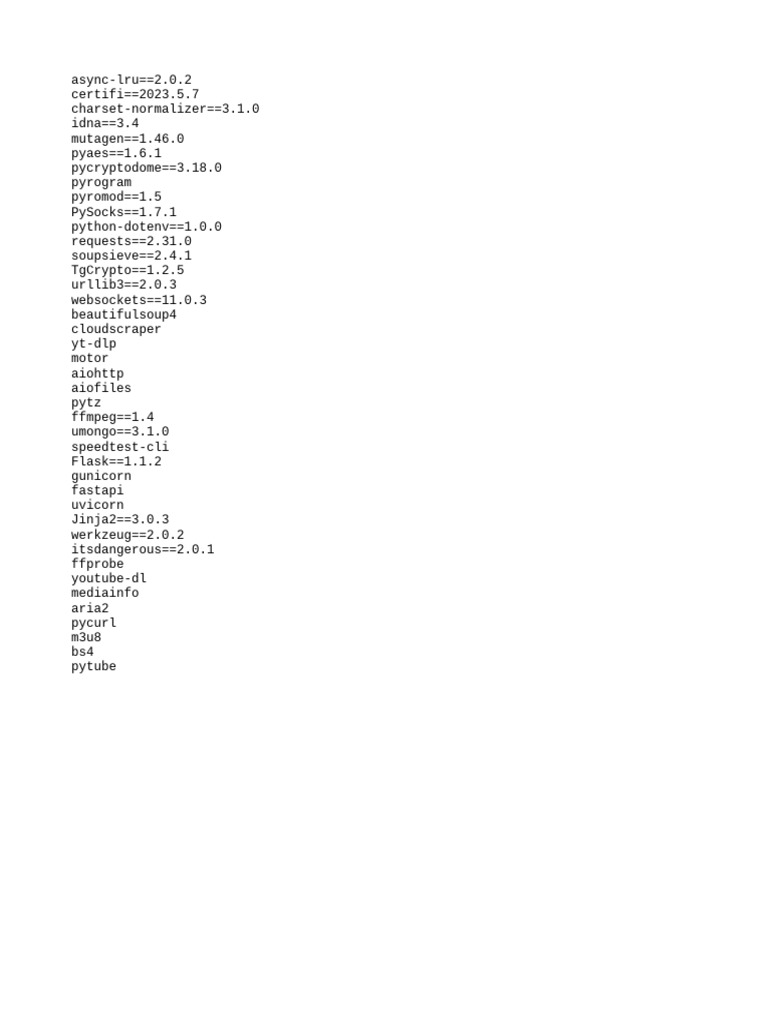 Python Package Dependencies List | PDF