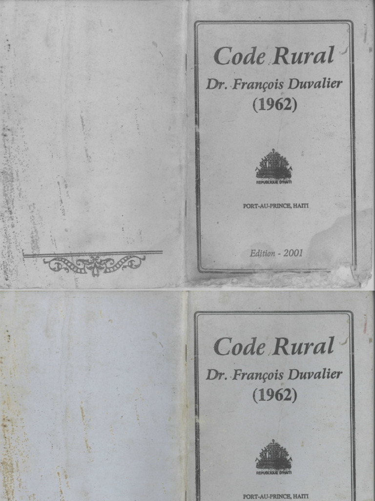 Nouveau Code Rural d'Haïti 2001 | PDF | Haie | Haïti
