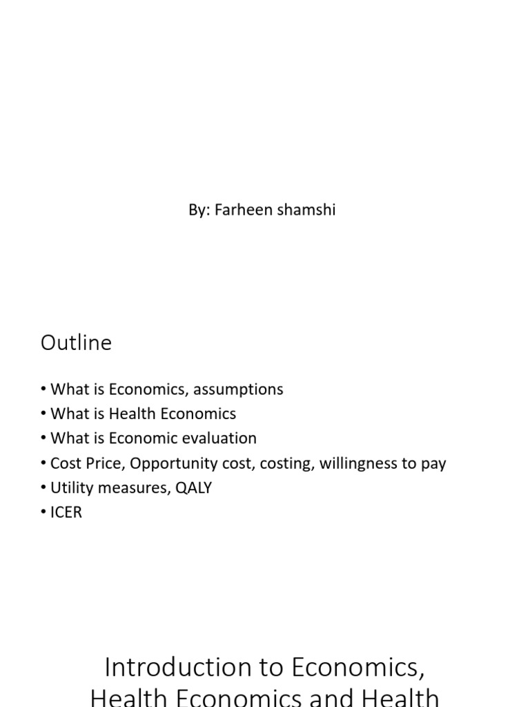 Health Economics: Economic Evaluation Guide | PDF | Economics ...