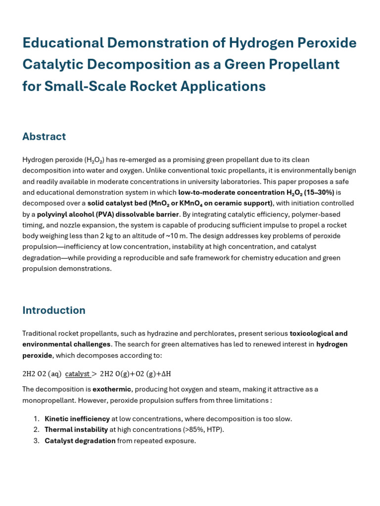 Document 6 | PDF | Hydrogen Peroxide | Rocket Propellant
