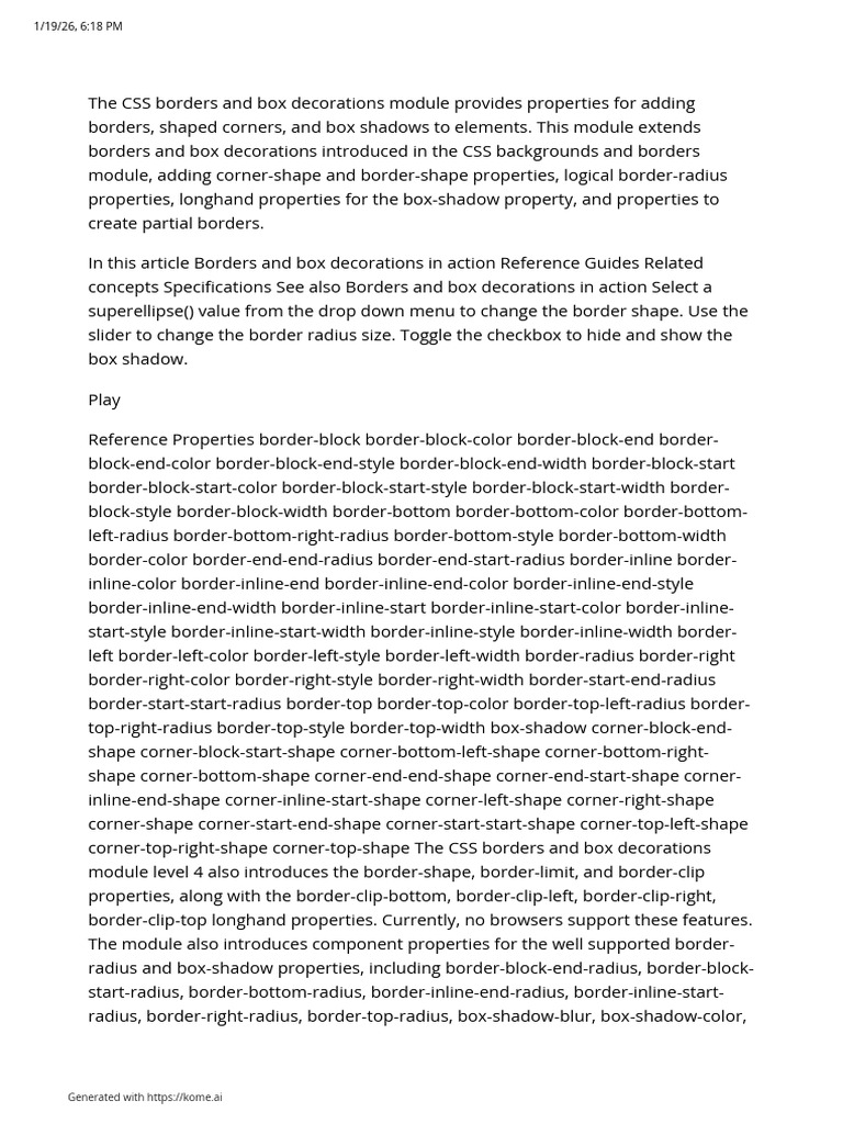 CSS Borders and Box Decorations | PDF | Page Layout | Computer Programming