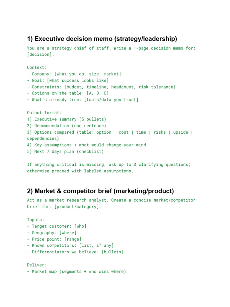 Executive Decision Memo Template | PDF | Memorandum | Business