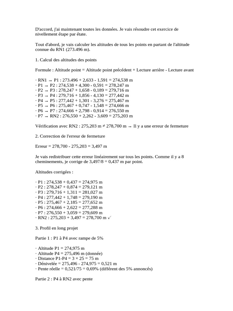 Calcul et correction des altitudes terrain | PDF