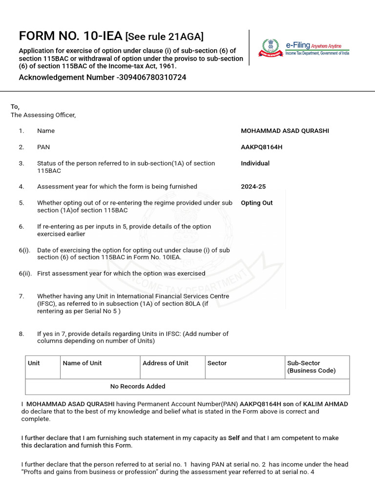 Form 10-IEA_Filed Form | PDF