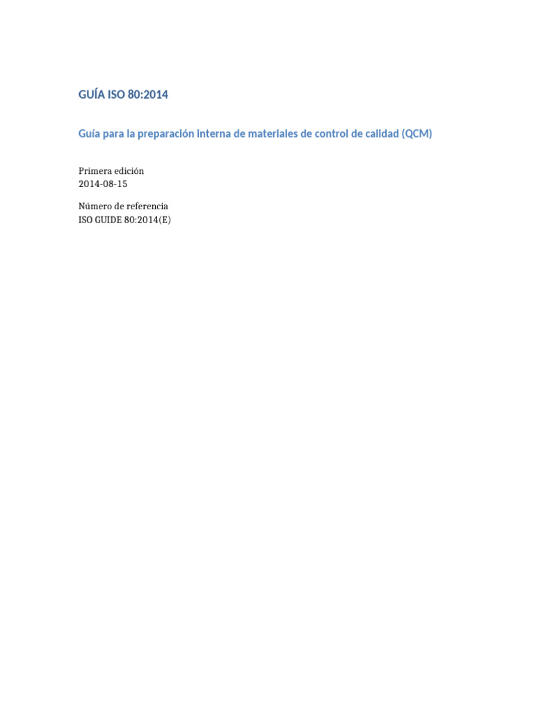 ISO Guide 80 2014 Archivo 1 Bloque 1 | PDF | Organización internacional ...