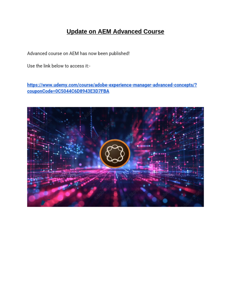 AEM Advanced Course Now Available | PDF