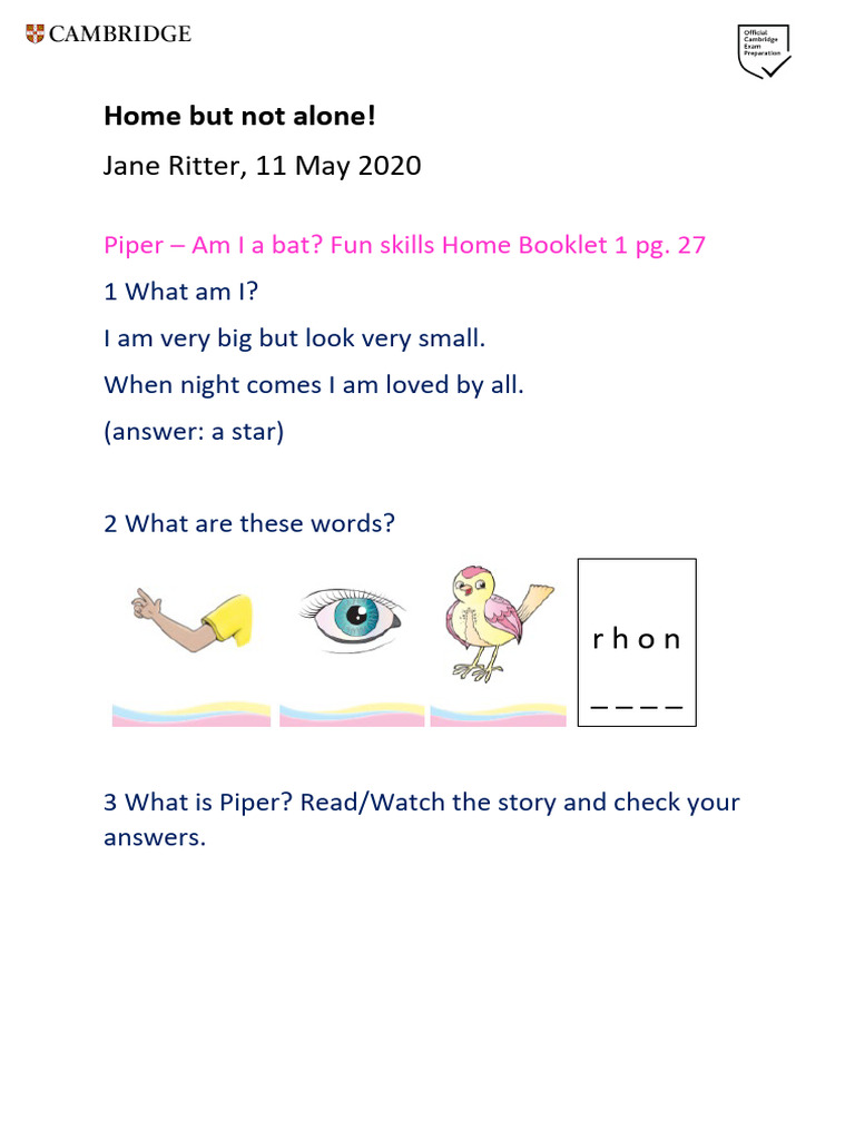 Fun Skills Home Learning Activities | PDF