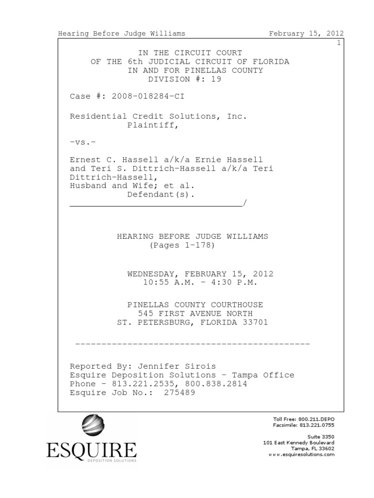 Florida Deposition Designations Hearing | PDF | Discovery (Law ...