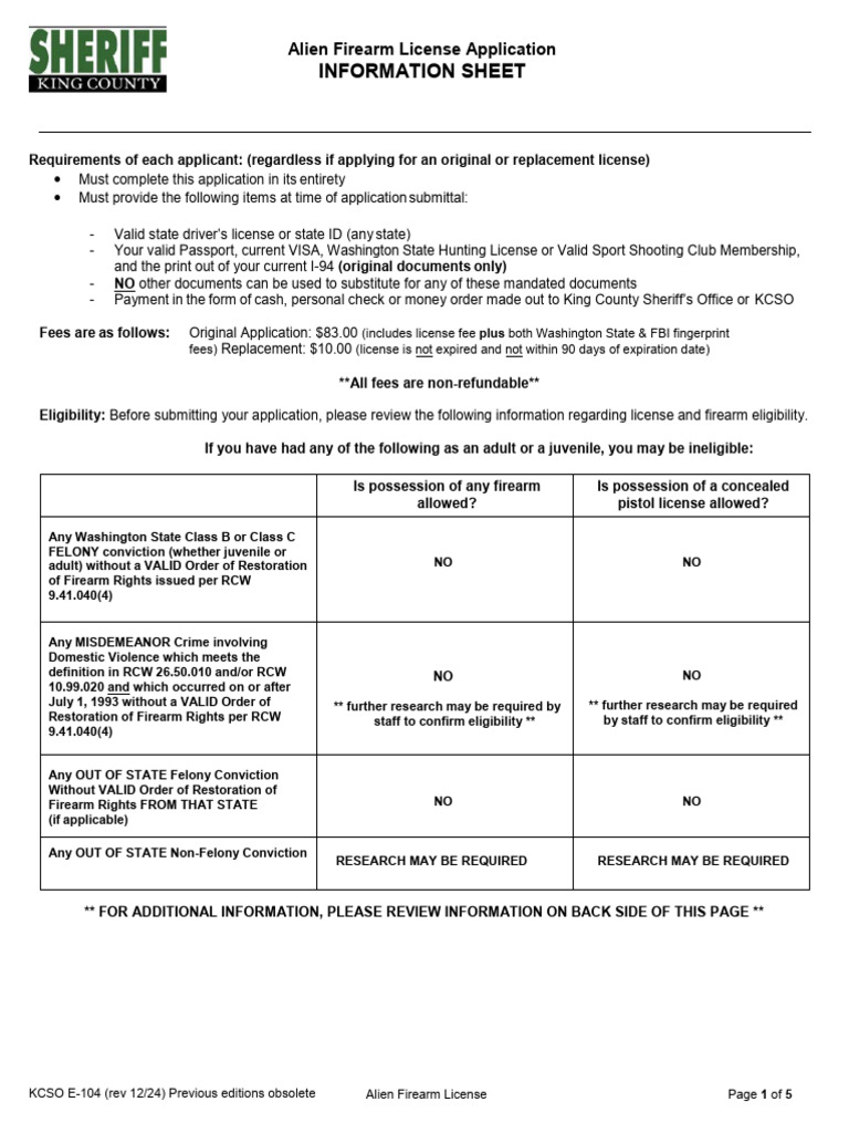 Alien Firearm License Application Guide | PDF | Felony | Pardon