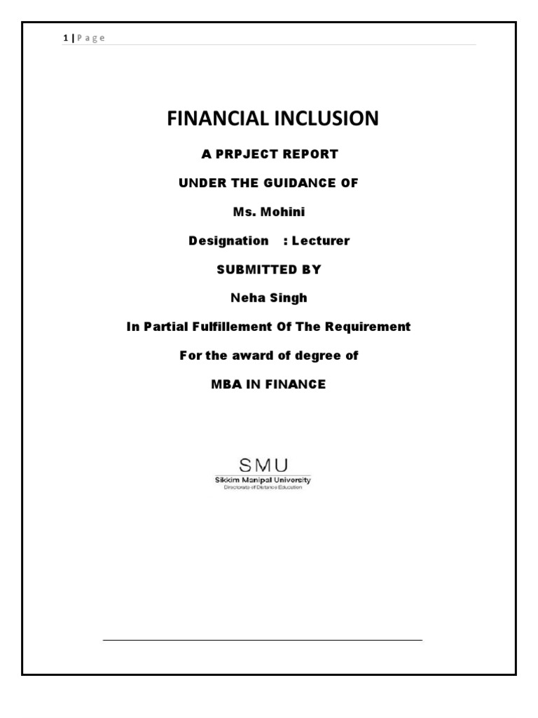 Financial Inclusion | PDF | Financial Inclusion | Service Industries