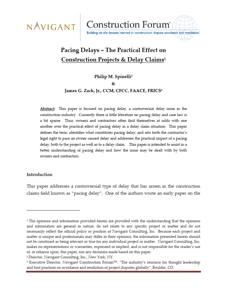 Understanding Pacing Delays in Construction | PDF | Damages | Simulation