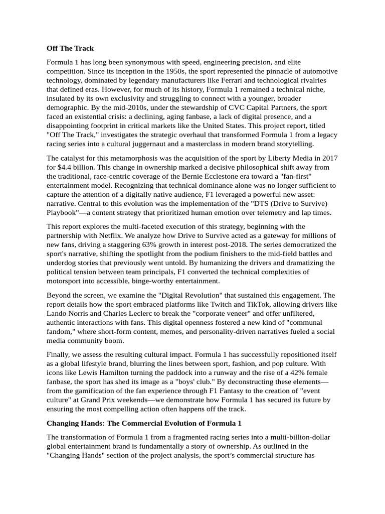 Formula 1's Transformation Journey | PDF | Formula One | Formula Racing