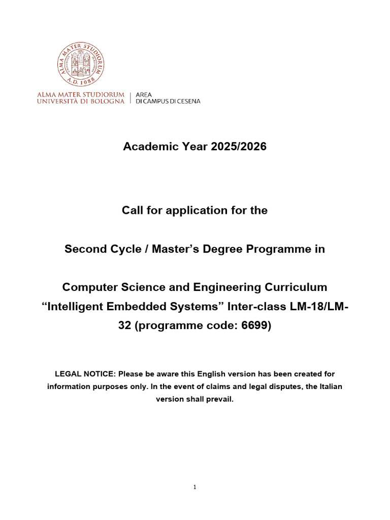 Master's in Intelligent Embedded Systems | PDF | Academic Degree ...