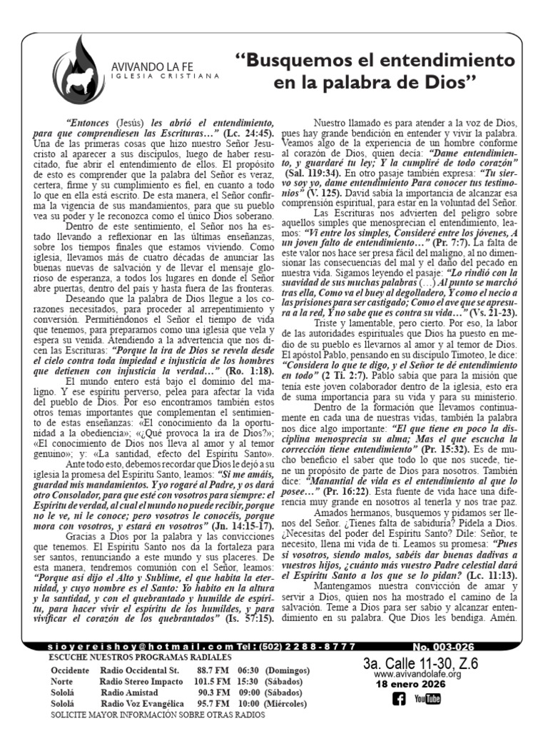 Entendimiento y fe en la palabra de Dios | PDF | Teología | Espiritualidad