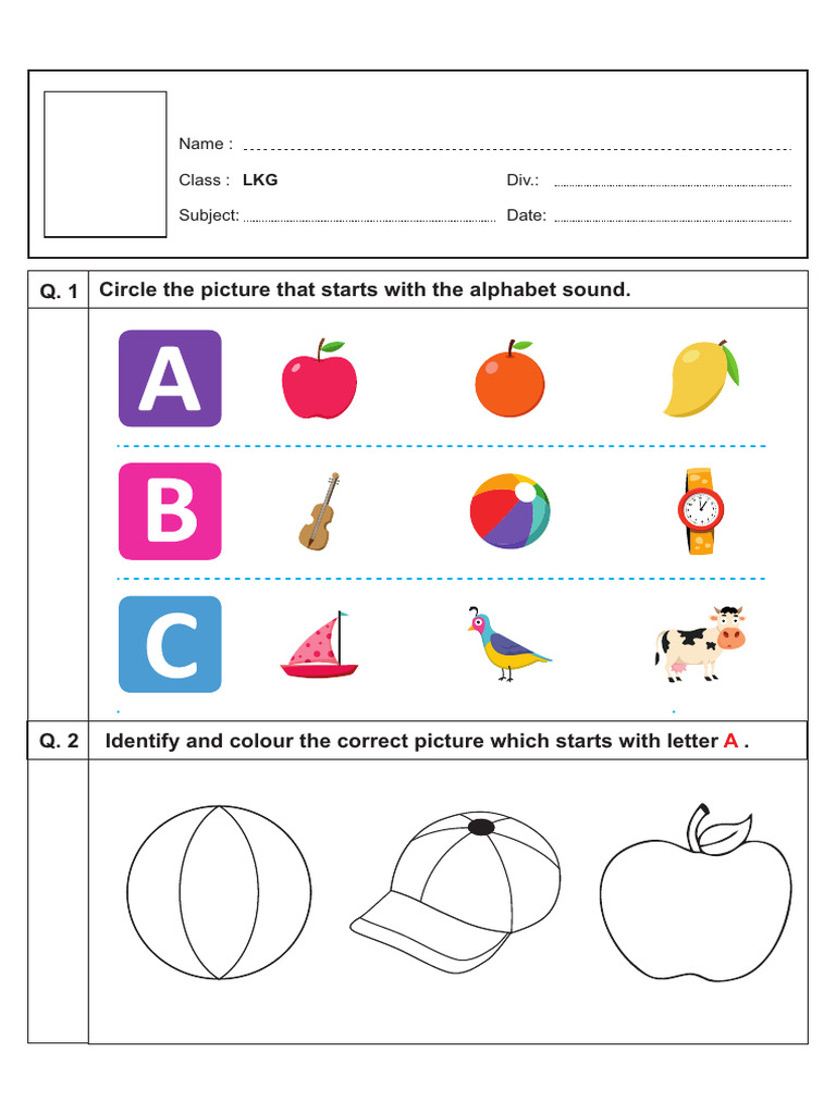 LKG - 1st Unit Test | PDF