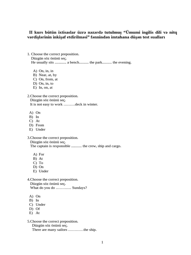 English Language Exam Test Questions | PDF | Linguistic Morphology ...