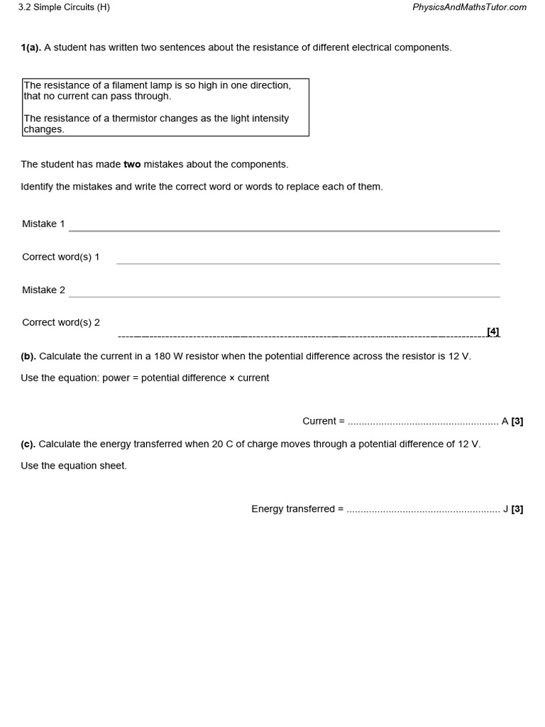 Electrical Components Resistance Errors | PDF | Transformer | Voltage