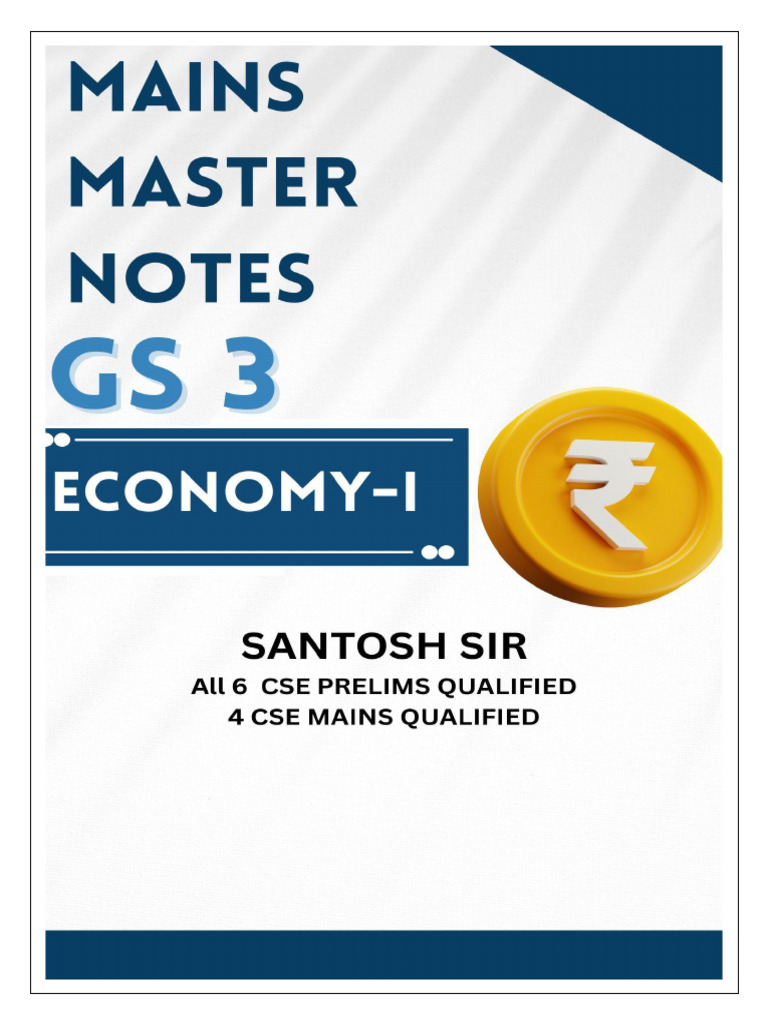 UPSC GS3 Mains Economy Master Notes | PDF | Gross Domestic Product ...