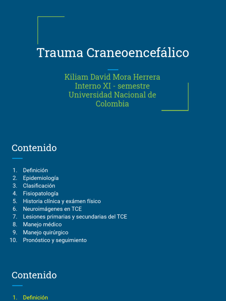 1. REVISION DE TCE | PDF | Lesión cerebral traumática | Enfermedades y ...