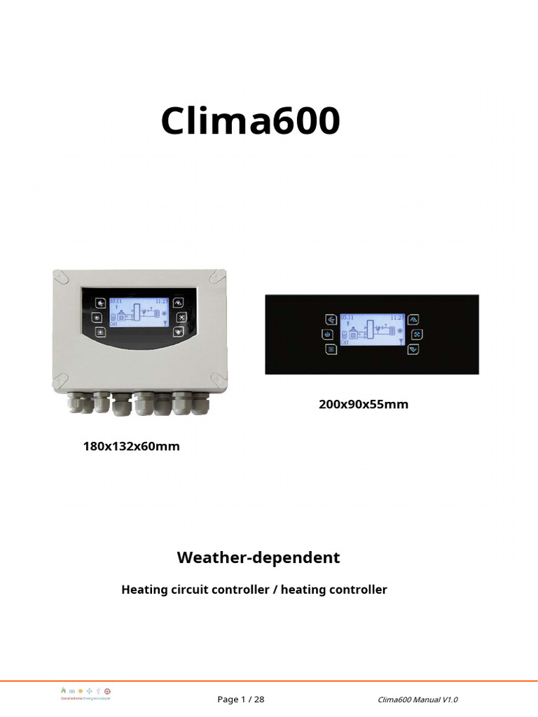 Clima600 Heating Controller Manual | PDF | Thermostat | Integrated ...