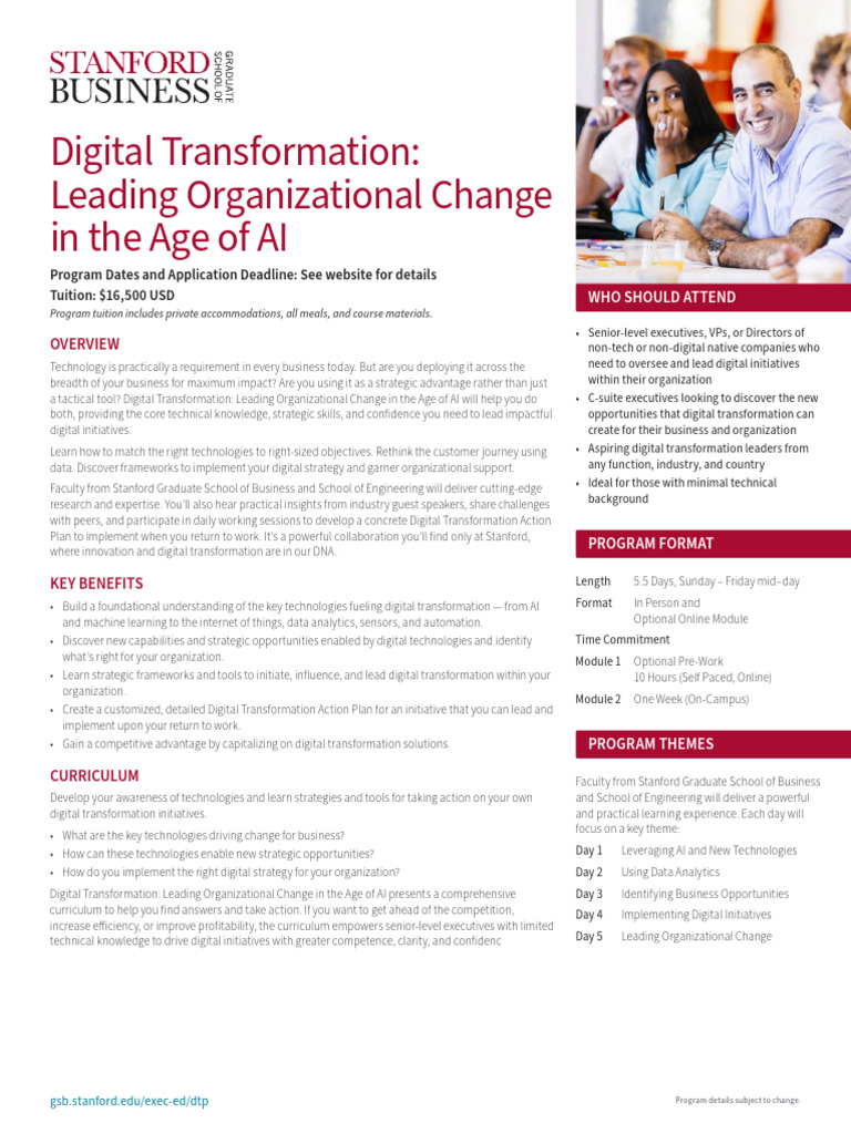 Digital Transformation Leadership Program | PDF | Artificial ...