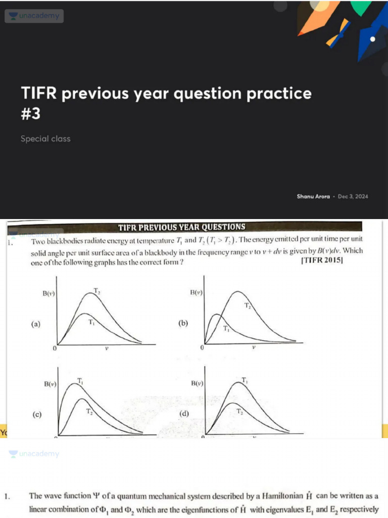 TIFR Previous Year Question Practice 3 No Anno | PDF